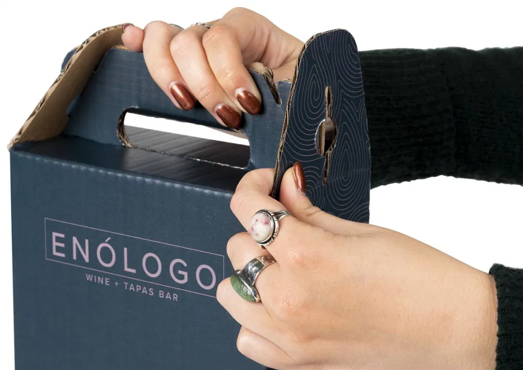 Luxury Custom Red Wine Gift Packaging Two Glass Bottle Paper Cardboard Wine Box
