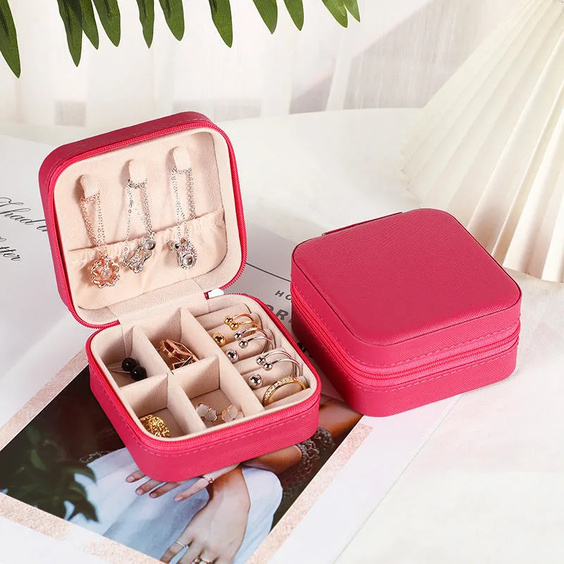 Custom Leather Jewelry Box Personalized Travel Case Luxury Jewelry Collection Box with Logo