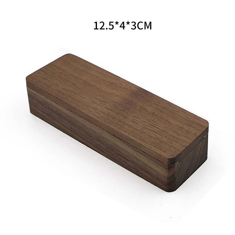 Custom Logo Luxury Sliding Lid Small Walnut Wooden Craft Gift Box Travel Wood Tea Packaging Boxes