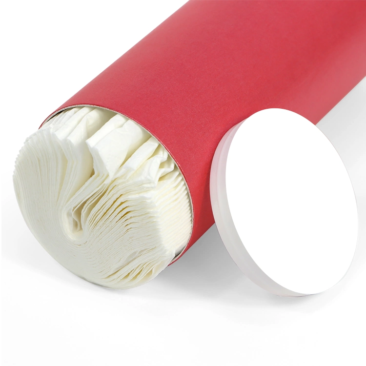 Firstsail Custom Eco Friendly Luxury Cylinder Shaped Tissue Paper Package Box Green Red Gift Washcloth Packaging Tube