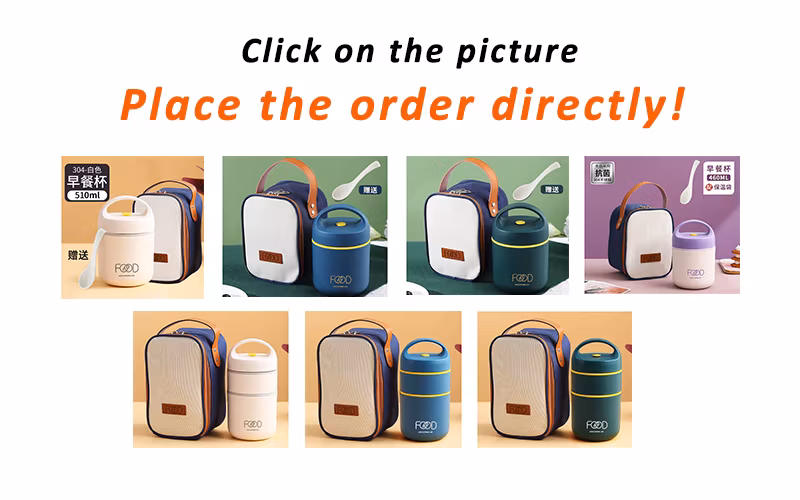 Double Layer Stainless Steel Lunch Box with Spoon Thermally Insulated Porridge and Soup Breakfast Cup for Kids