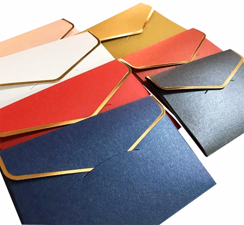 Custom Oil Spot UV Logo Printing Luxury Gift Envelope Black Kraft Envelope Premier Touching Silk Paper with Black Logo