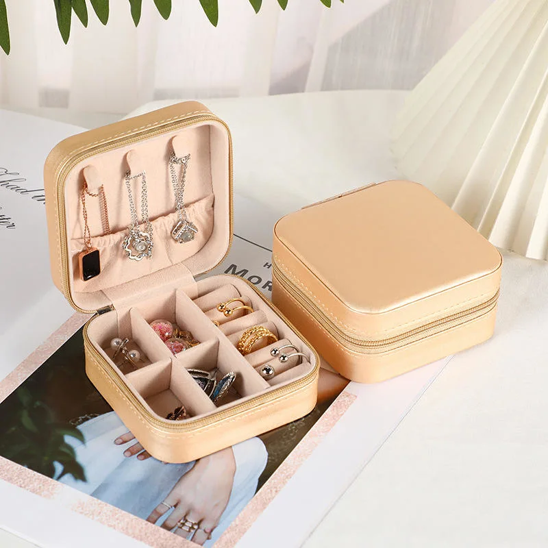 Custom Leather Jewelry Box Personalized Travel Case Luxury Jewelry Collection Box with Logo