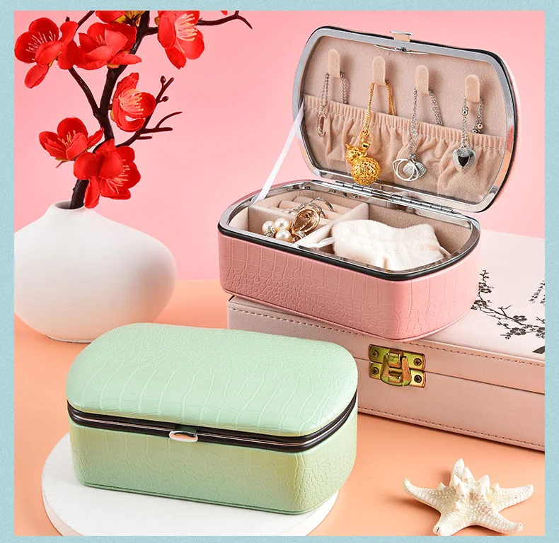 High Quality Small Elegant Leather Jewelry Box PU Custom Travel Watch Ring Storage Personalized Wholesale for Jewelry Boxes