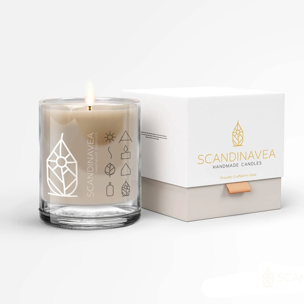 Custom Luxury White Rigid Paper Candle Scented Soap Jar Holder Folding Gift Box Flat Packing Packaging Luxury Candle Box with Logo