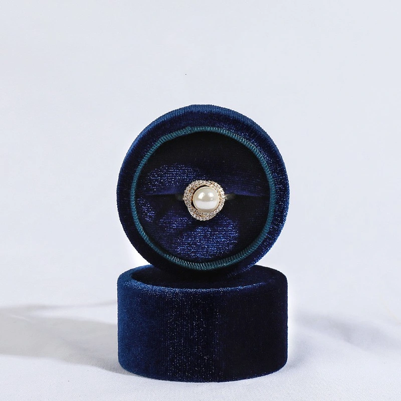 Made in China Wholesale Cylinder Velvet Pearl Jewelry Box Jewelry Storage Box