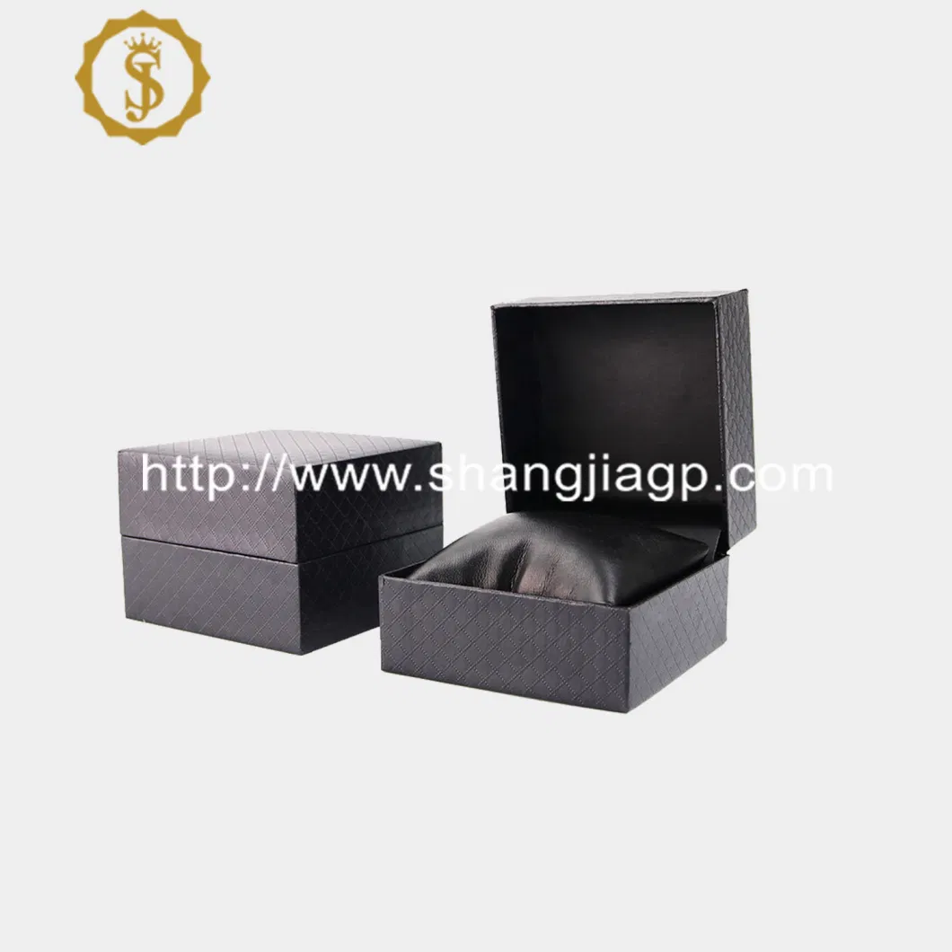 Personalized Luxury Watches Collection Organizer Case Black PU Lining Genuine Leather Mens Watch Packaging Box