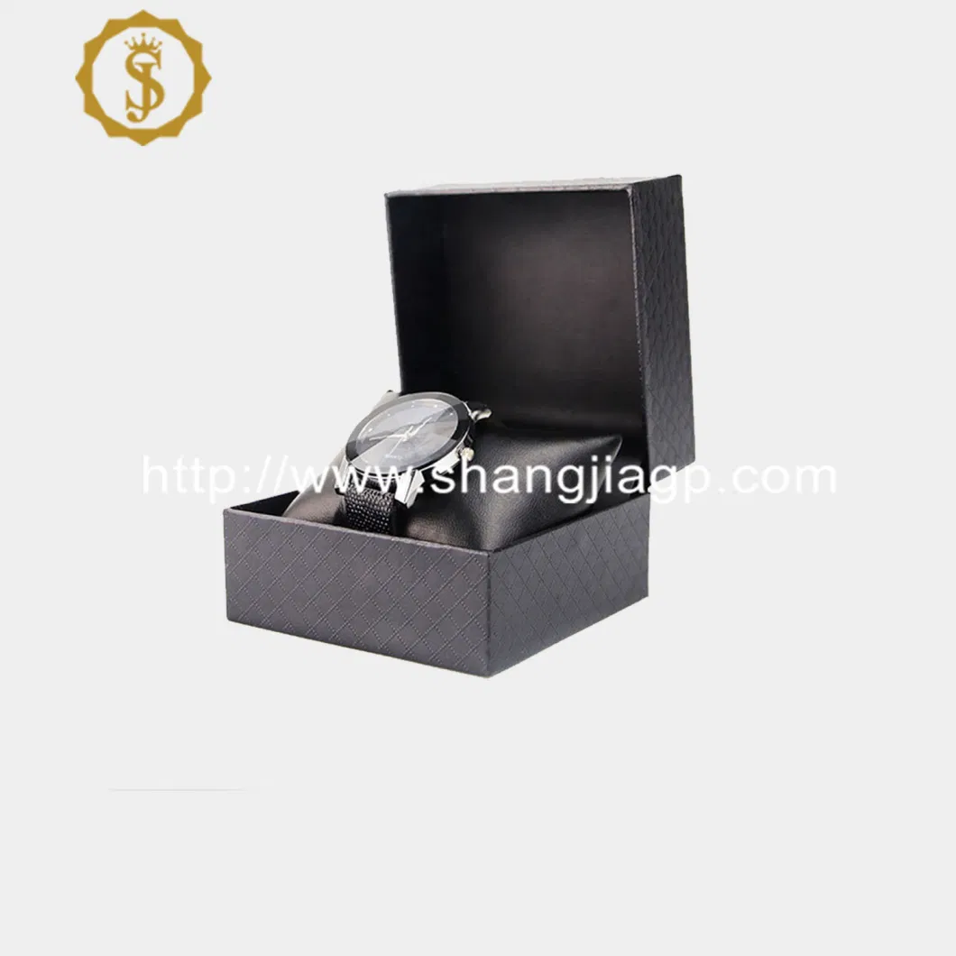 Personalized Luxury Watches Collection Organizer Case Black PU Lining Genuine Leather Mens Watch Packaging Box