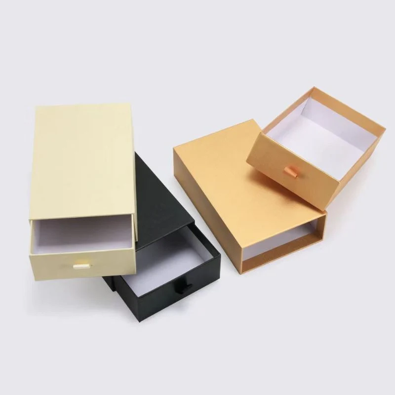 Sliding Drawer Box Puppysew Wholesale 9*9cm Sliding Jewelry Box Jewelry Drawer Box Cardboard Bracelet Ring Earring Necklace Jewelry Box