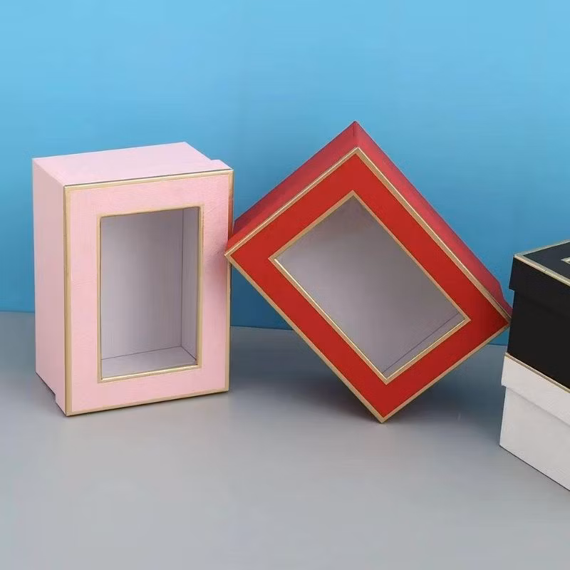 Cardboard Box Personalized Eco-Friendly Candy Gift Box Wholesale Customized with Transparent Windows Dessert Cake Packaging Box