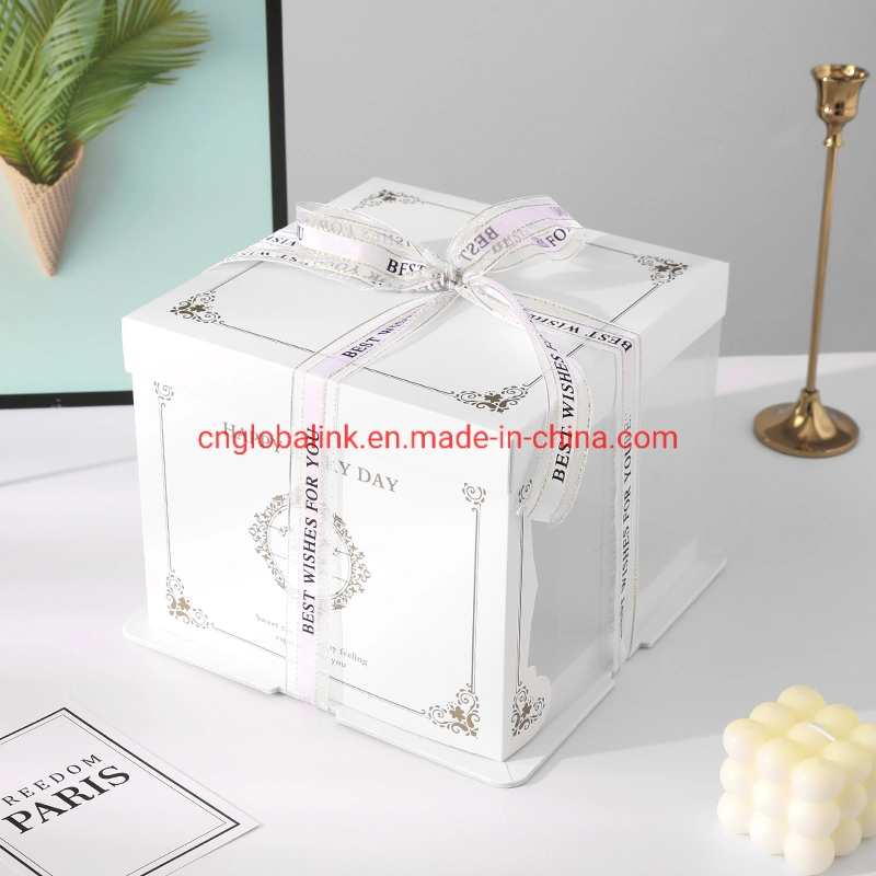 Cake Packaging Birthday Custom Clear Tall Transparent Cakes Boxes in Bulk 6/8/10 Inch