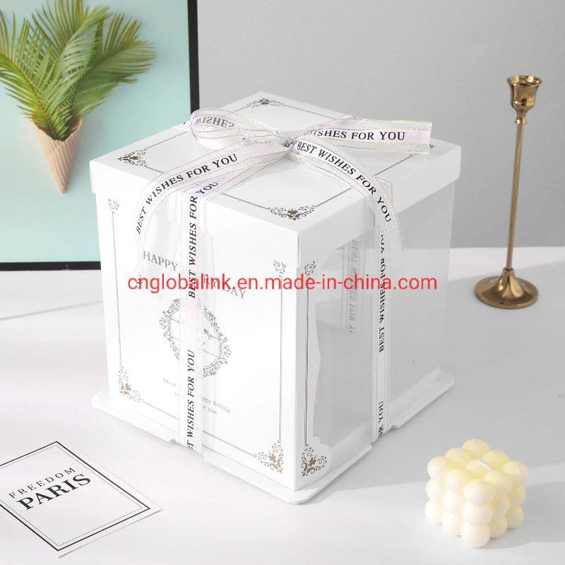 Cake Packaging Birthday Custom Clear Tall Transparent Cakes Boxes in Bulk 6/8/10 Inch