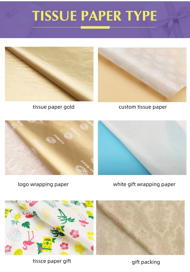 17g/25g Wholesale Waterproof Recycled Custom Logo Black Packaging Wrapping Tissue Paper Shoes Clothing Gift Packing Tissue Paper