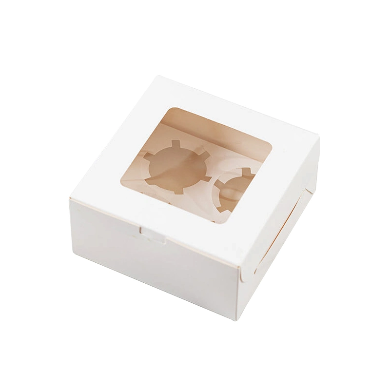 Custom Logo 2/4/6/12 Holes Cupcake Paper Packaging Mini Transparent Bulk Cheese Cake Box for Birthday Wedding Party