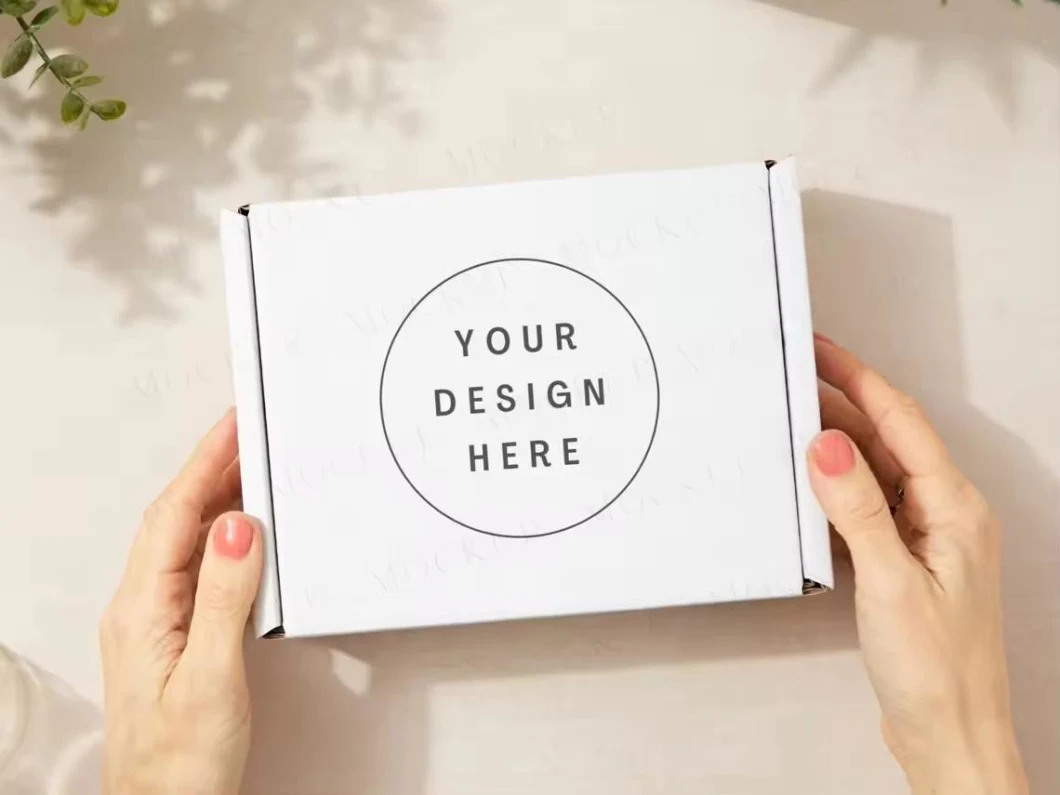 Small Business Custom Logo Print Handmade Recycled Cardboard Paper White Kraft Brown Postage Postal Mailer Gift Box Packaging