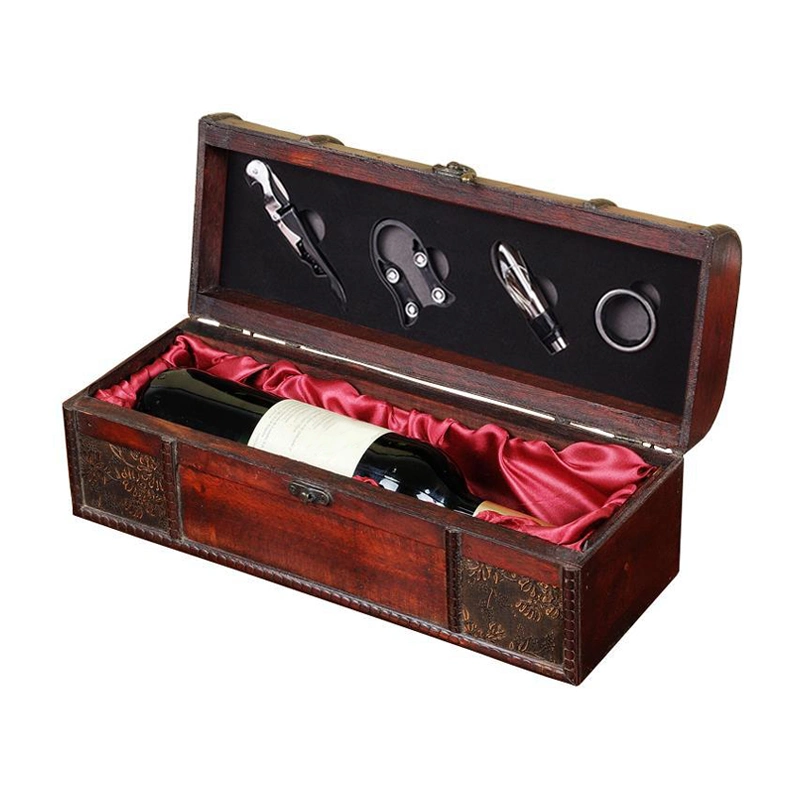 Manufacturers Wholesale Direct Sales Black High-Grade Varnish Packaging Gift Box Custom Logo Red Wooden Wine Box