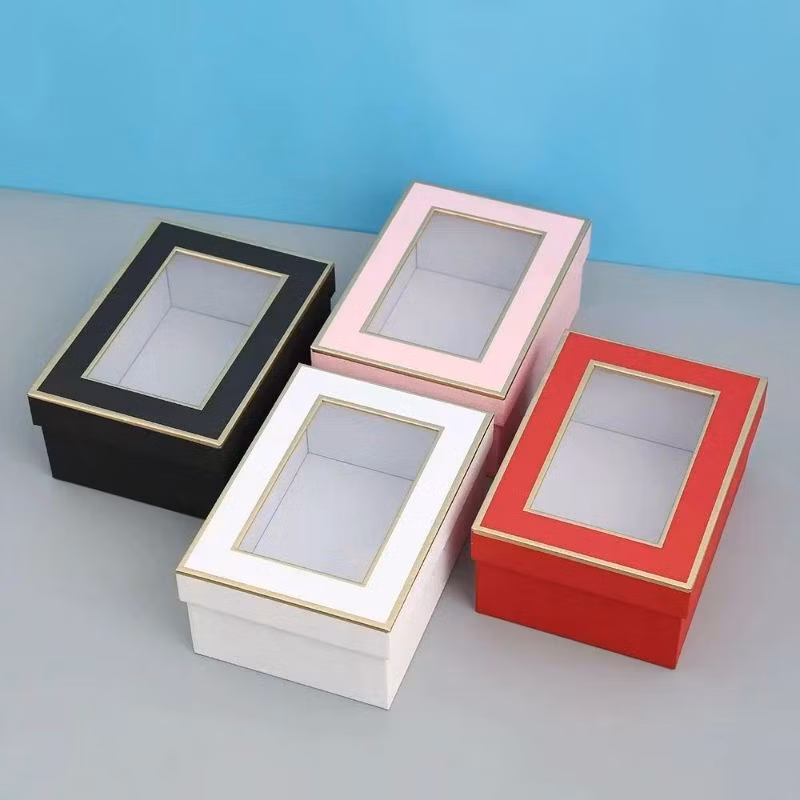 Cardboard Box Personalized Eco-Friendly Candy Gift Box Wholesale Customized with Transparent Windows Dessert Cake Packaging Box