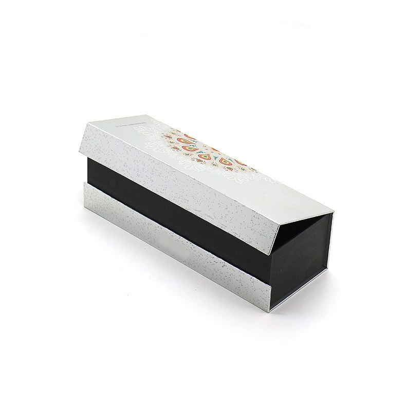Custom Logo Printed Elegant Gift Paper Box Cardboard Rigid Silver Wine Set Bottle Packaging Box with Tray