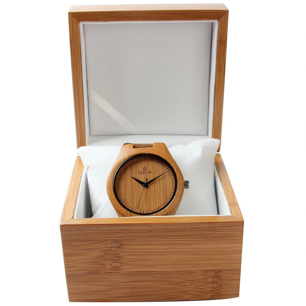 Personalized Watches Hinged Wholesale Wrist Luxury Single Bamboo Wooden Watch Custom Box