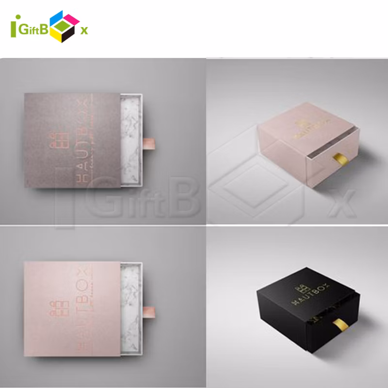 Custom Logo Luxury Unique Earrings Necklace Bracelet Ring Set Beads Packing Drawer Jewelry Gift Paper Packaging Jewelry Box with Insert