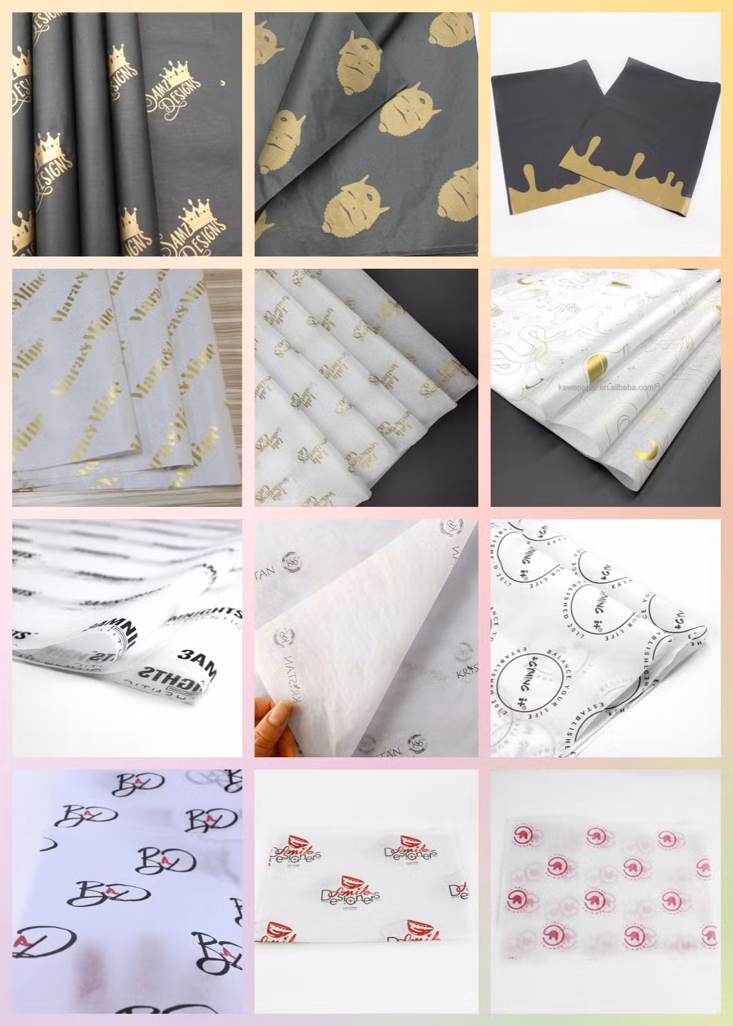 Wholesale Eco Friendly Custom Printed Logo Wrapping Tissue Paper for Packaging Clothes