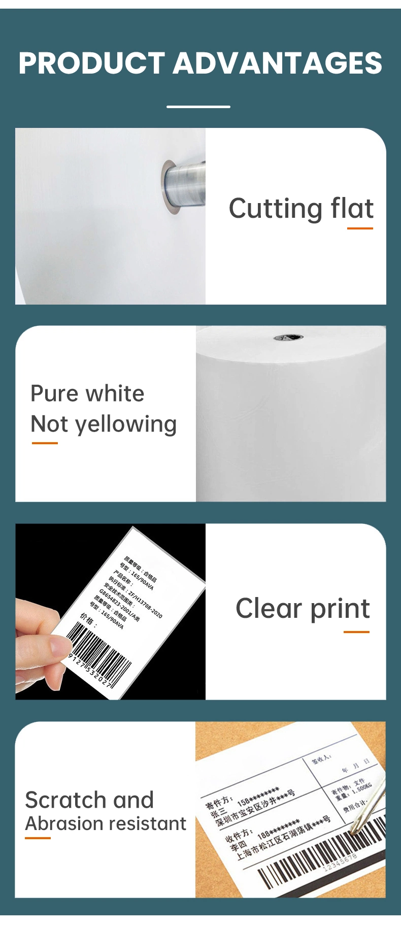 Label Manufacturer Wholesale High Temperature Resistant Pet Film Label Material Jumbo Roll in Width 1550 &amp; 1090mm