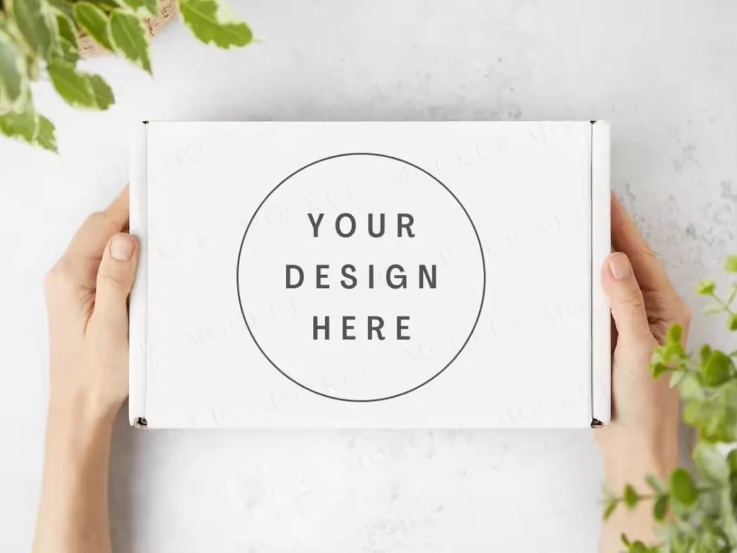 Small Business Custom Logo Print Handmade Recycled Cardboard Paper White Kraft Brown Postage Postal Mailer Gift Box Packaging