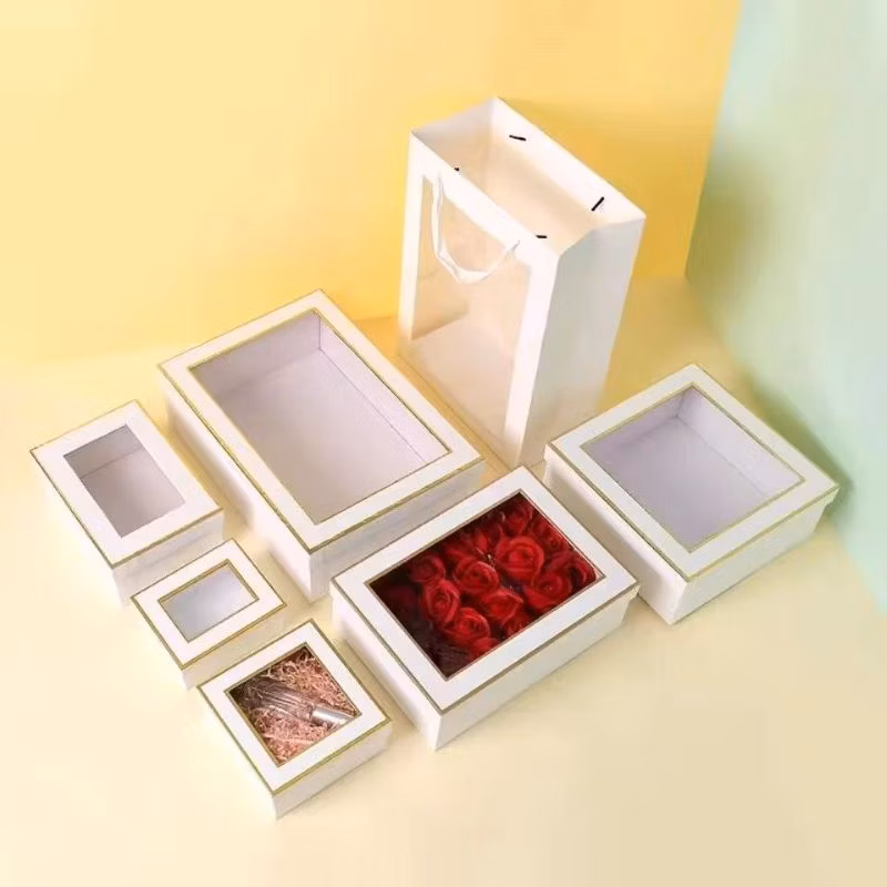 Cardboard Box Personalized Eco-Friendly Candy Gift Box Wholesale Customized with Transparent Windows Dessert Cake Packaging Box