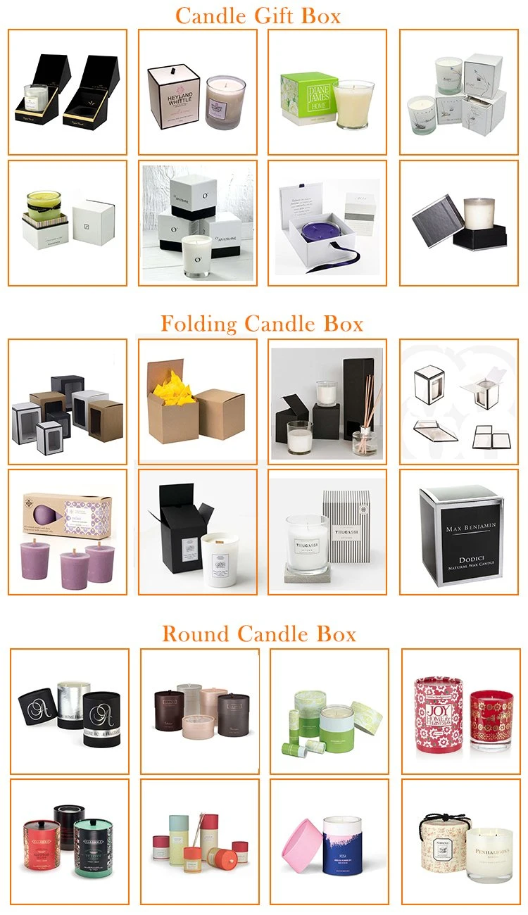 Custom Luxury White Rigid Paper Candle Scented Soap Jar Holder Folding Gift Box Flat Packing Packaging Luxury Candle Box with Logo