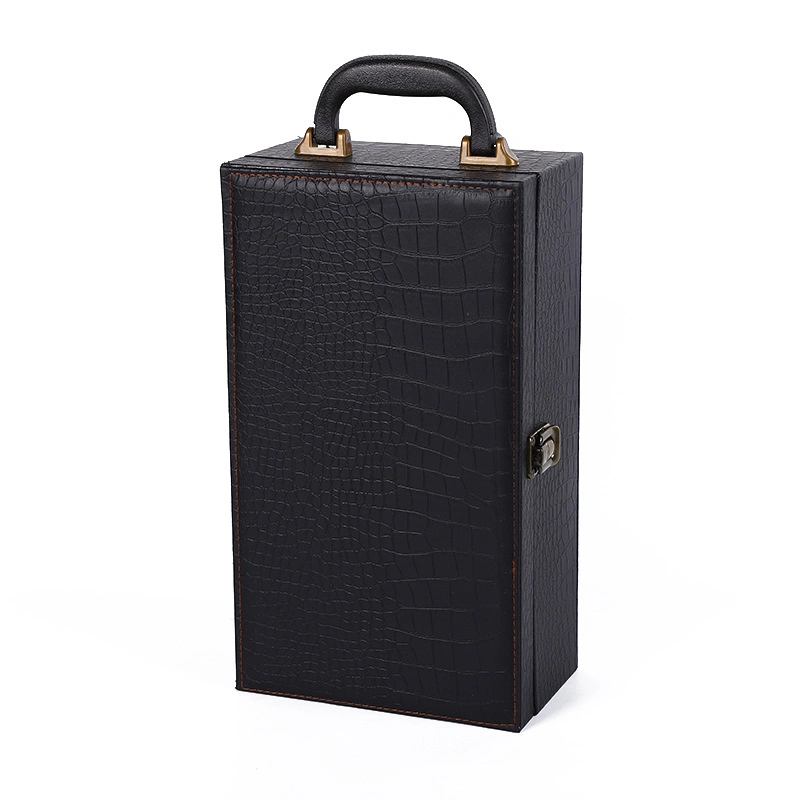 Customize Packaging Luxury PU Leather Gift 1 2 PCS Glass Wine Box