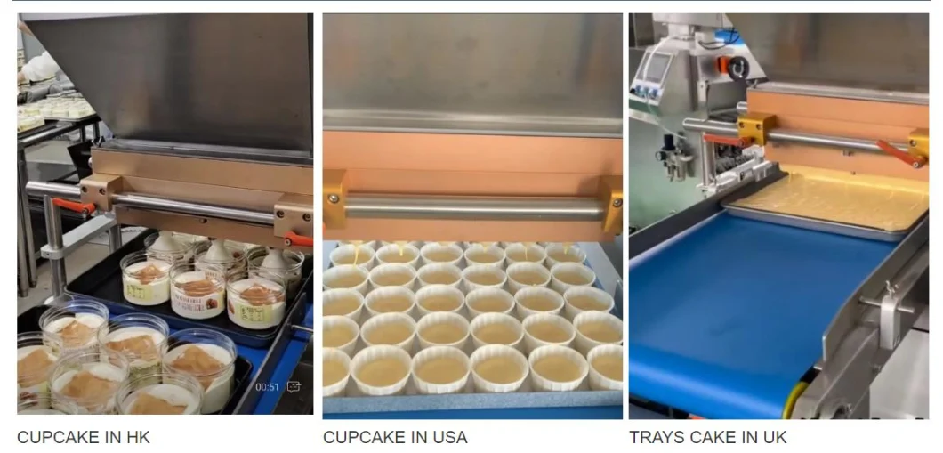 Save Labor Cost Full Automatic Cup Cake Making Machine Mascarpone Chiffon Cake Depositor Machine Lunch Box Cake