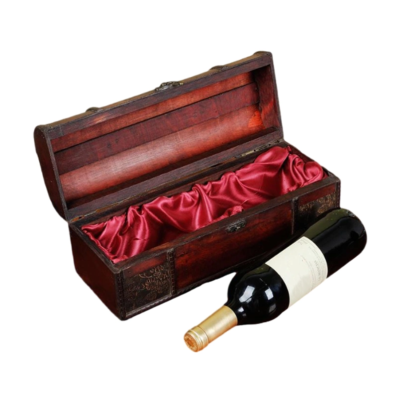 Manufacturers Wholesale Direct Sales Black High-Grade Varnish Packaging Gift Box Custom Logo Red Wooden Wine Box