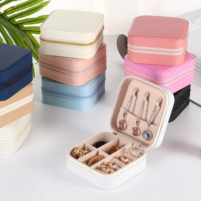 Custom Leather Jewelry Box Personalized Travel Case Luxury Jewelry Collection Box with Logo