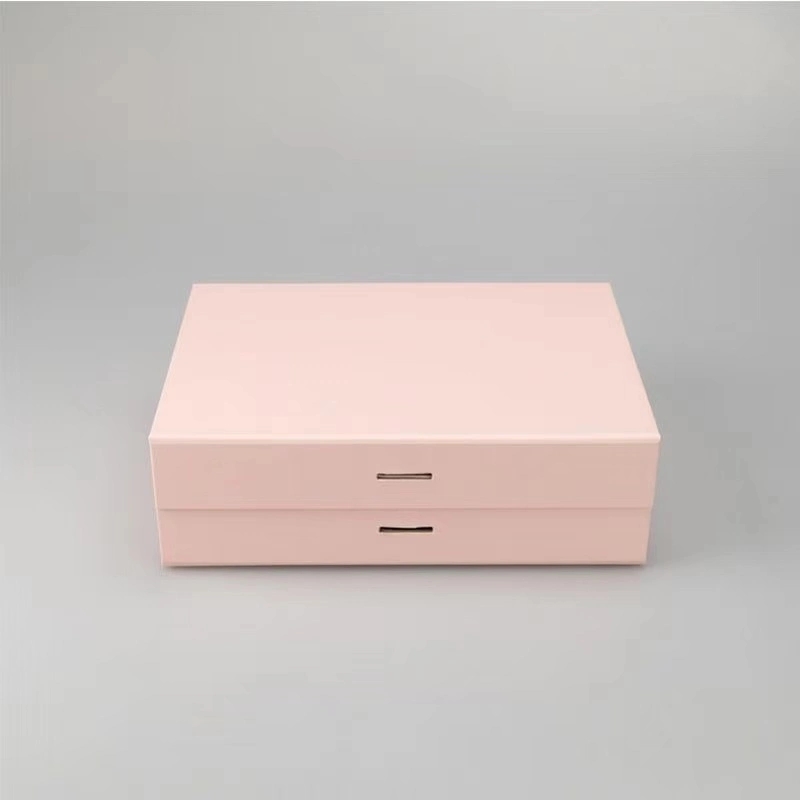 Rigid Paper Tote Portable Flip Folding Clothing Shoes Box with Magnetic Lid