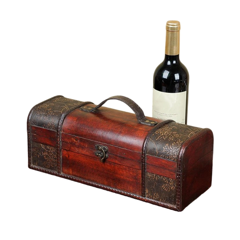 Manufacturers Wholesale Direct Sales Black High-Grade Varnish Packaging Gift Box Custom Logo Red Wooden Wine Box