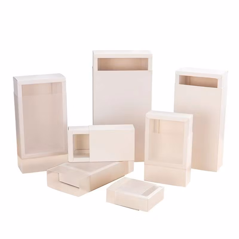 Factory Wholesale Sliding Jewelry Paper Box with Window Custom Colour Size Packaging Drawer Box
