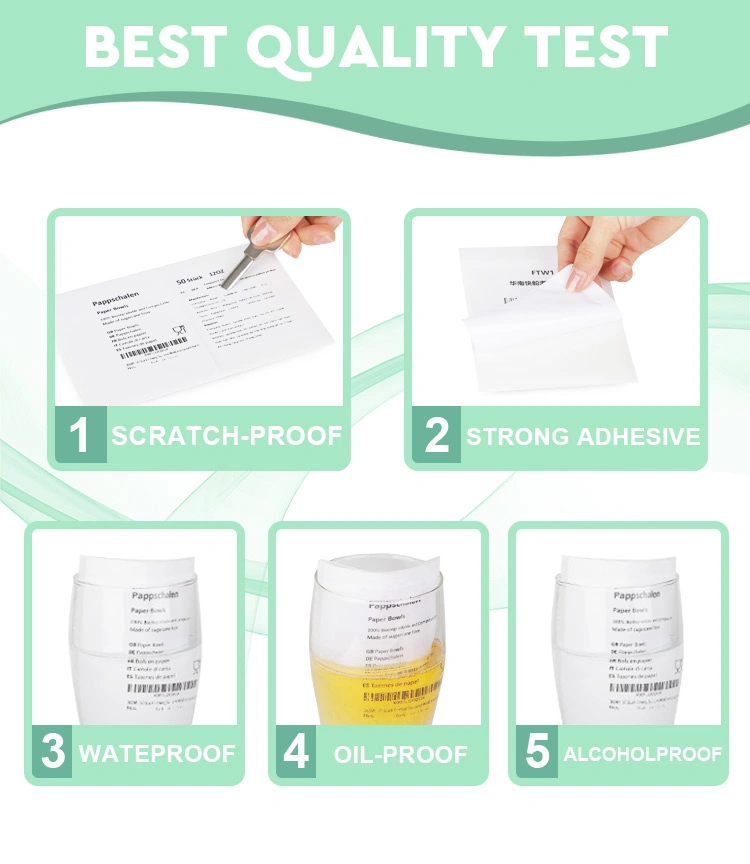 Zebra Label Paper Rolls Strong Adhesive Label Paper for Waterproof Oil Proof Scratch Proof