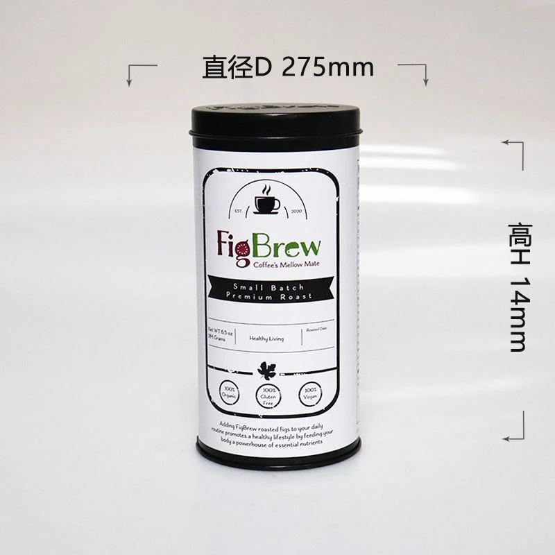 Food Grade Embossed Round Metal Packaging Container Tea Tin Box with Lid for Tea