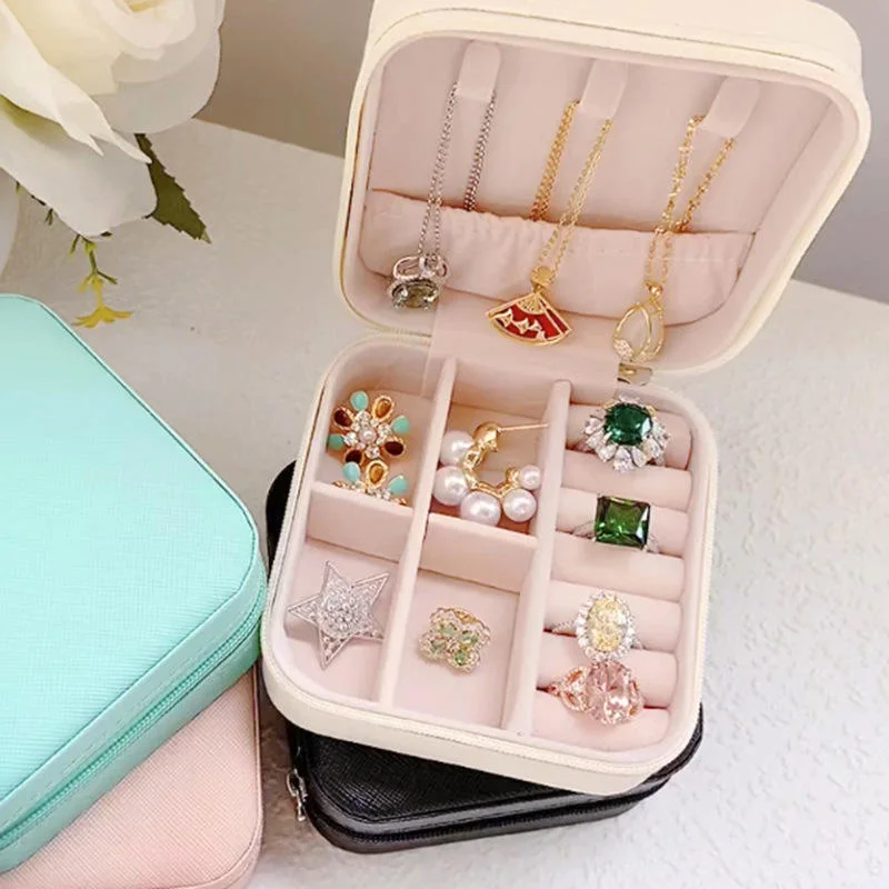 Custom Leather Jewelry Box Personalized Travel Case Luxury Jewelry Collection Box with Logo
