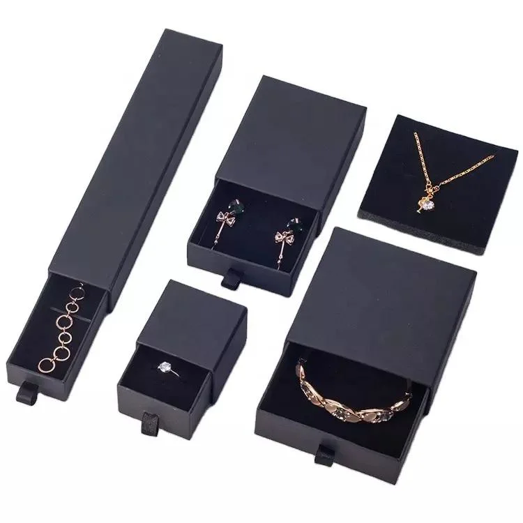Custom Printed Custom Size Different Jewelry Paper Box Cardboard Drawer Sliding Jewelry Paper Packaging Box