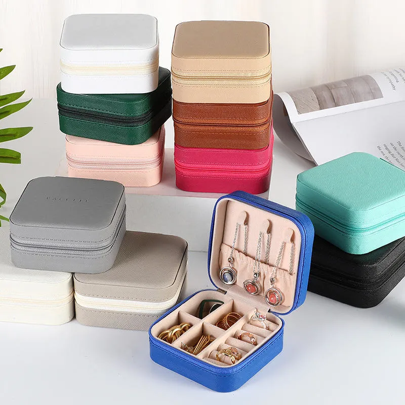 Custom Leather Jewelry Box Personalized Travel Case Luxury Jewelry Collection Box with Logo