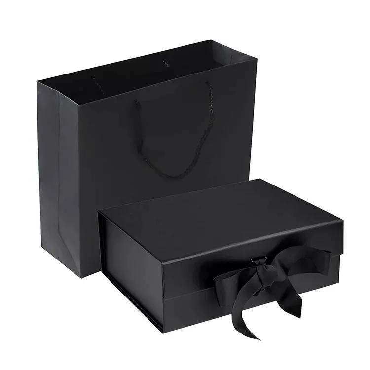 Custom Luxury Logo Printed Flat Folding Paper Gift Boxes with Magnetic Lid