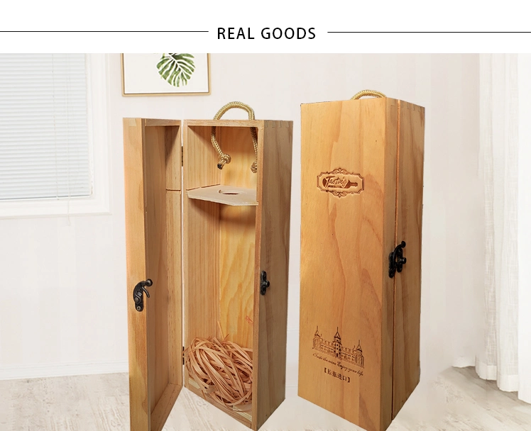 Customizable Red Wine Box, Handheld Wooden Commercial Gift Wine Box