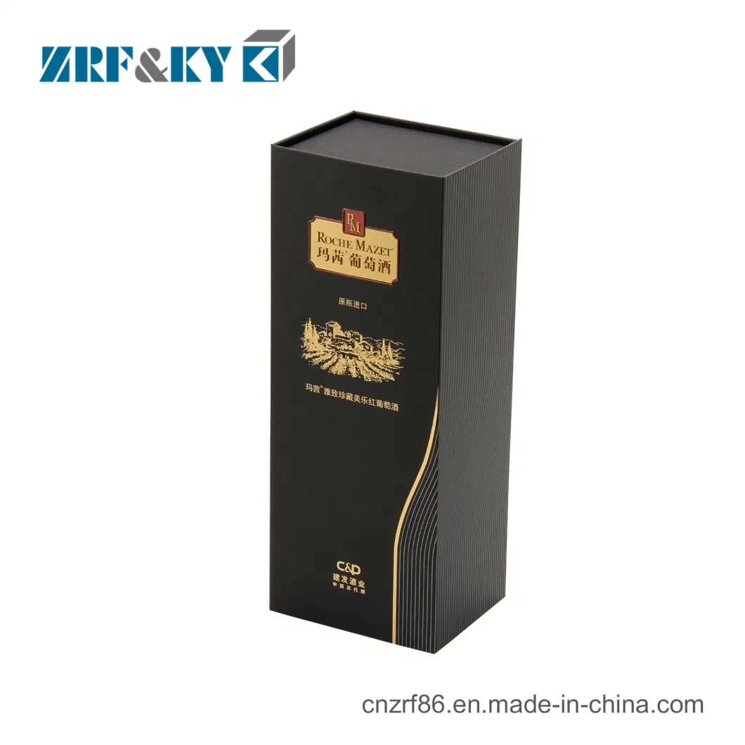 Custom Luxury Rigid Liquor Bottle Gift Paper Packaging Wine Boxes
