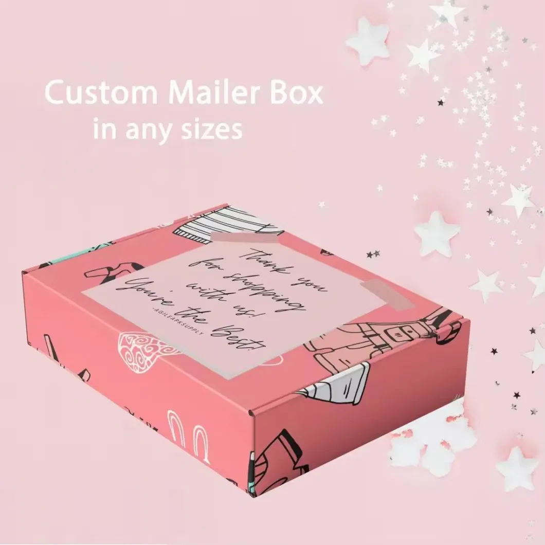 Small Business Custom Logo Print Handmade Recycled Cardboard Paper White Kraft Brown Postage Postal Mailer Gift Box Packaging