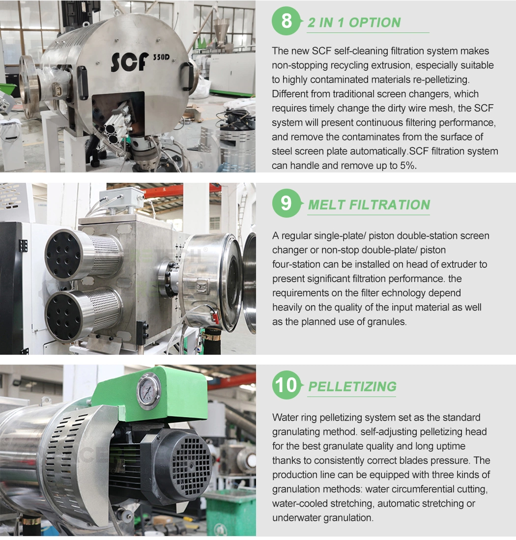 Ate Series Filling Master Batch Pellet Machinery for Plastic Crushed Material Recycling