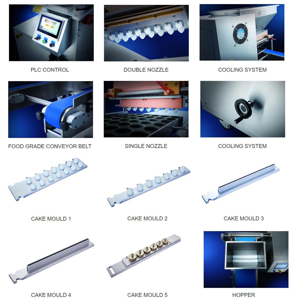 Save Labor Cost Full Automatic Cup Cake Making Machine Mascarpone Chiffon Cake Depositor Machine Lunch Box Cake