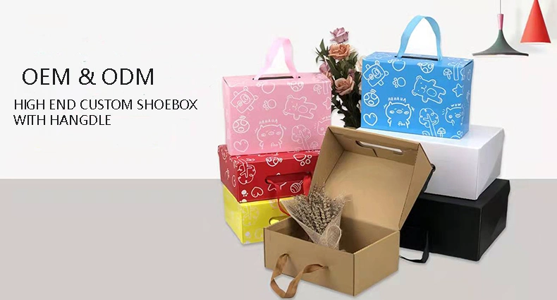 High Quality Wholesale Price Custom Cardboard Luxury Folding Magnet Large Handle Gift Boxes with Magnetic Lid for Shoe and Wig