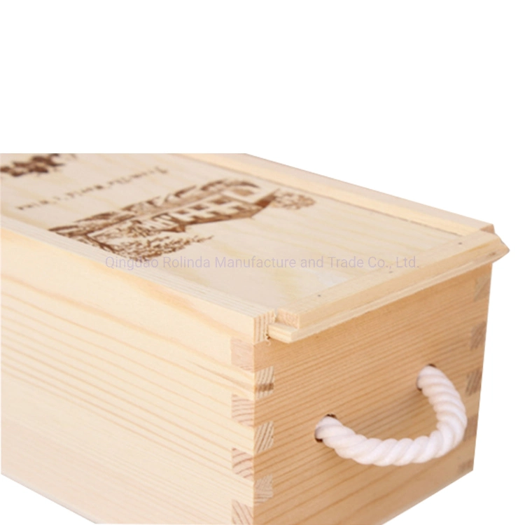 China Wholesale Custom Laser Engraved Silk Screen Logo Wood Single Luxury Vintage Bulk Gift Wooden Wine Box