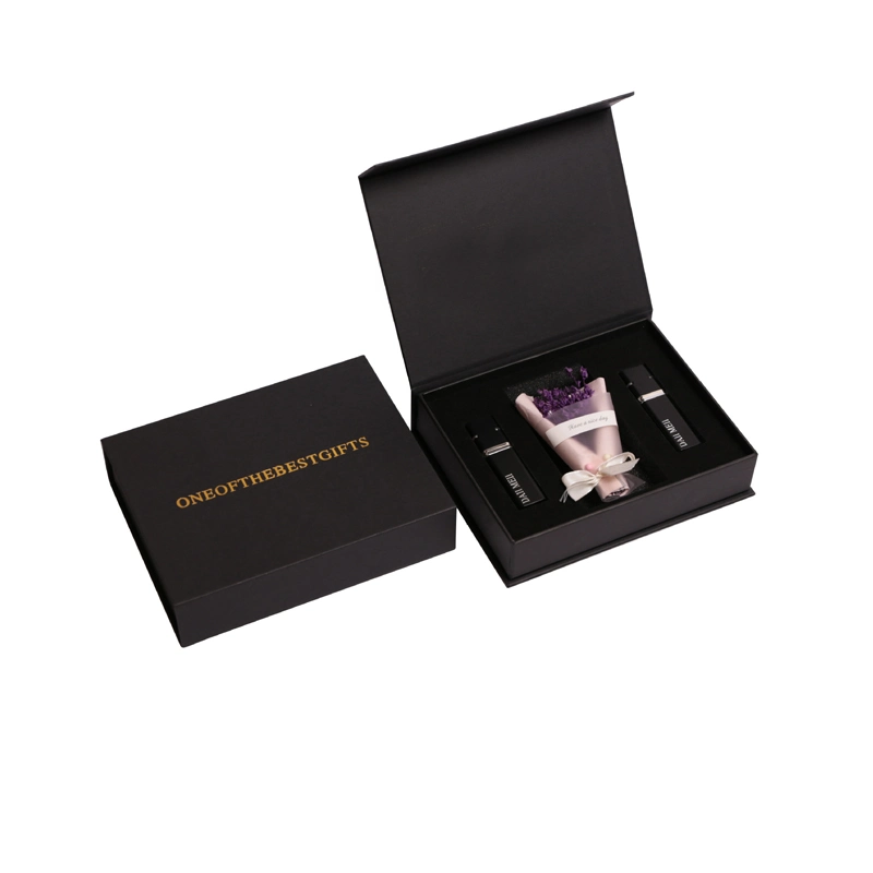 Custom Luxury Logo Printed Flat Folding Paper Gift Boxes with Magnetic Lid